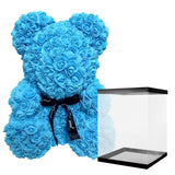 AINYROSE 38cm-Classic Blue Rose Bear