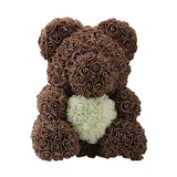 AINYROSE 38cm-Forever Rose Bear White Heart