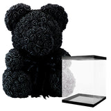 AINYROSE 38cm-Classic Black Rose Bear