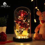 AINYROSE 24K Gold Leaf Roses-Red