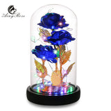 AINYROSE 24K Gold Leaf Roses-Blue