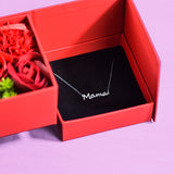 MaMa Necklace Forever Rose Side Opening Jewelry Box Red