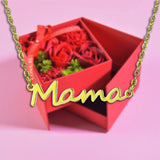 MaMa Necklace Forever Rose Side Opening Jewelry Box Red